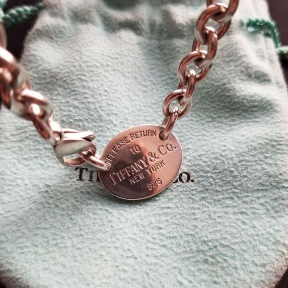 Tiffany & Co. Oval Tag Chain Necklace - Picture 1 of 9